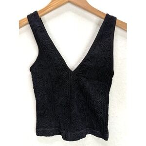Out From Under Women's Plunge Seamless Jacquard Crop Tank Top Size Medium NWT